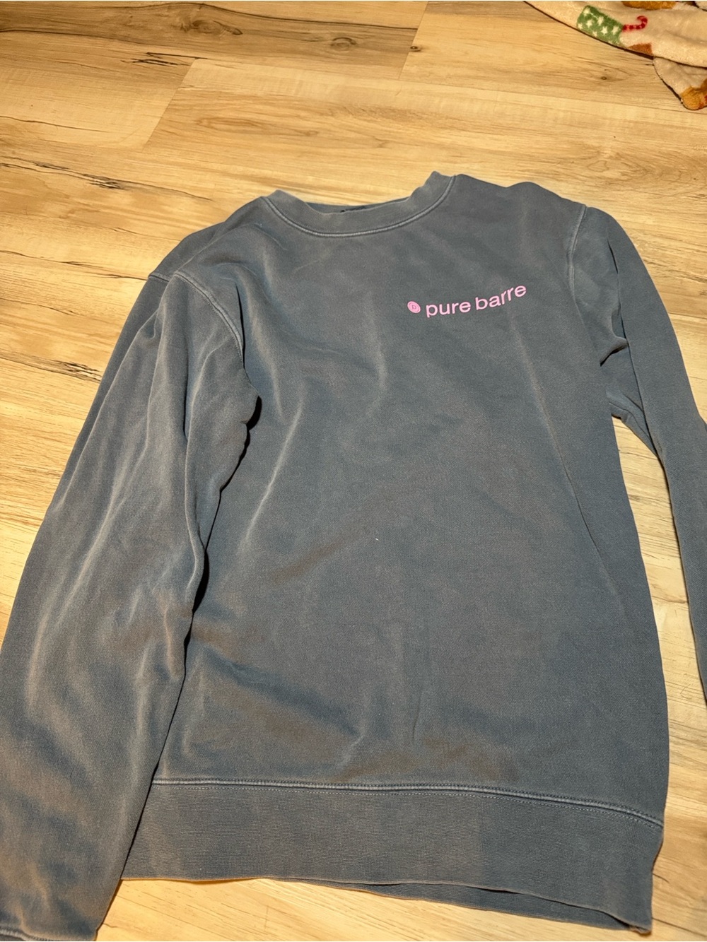 Pure Barre Women's Gray Sweatshirt with Pink Logo